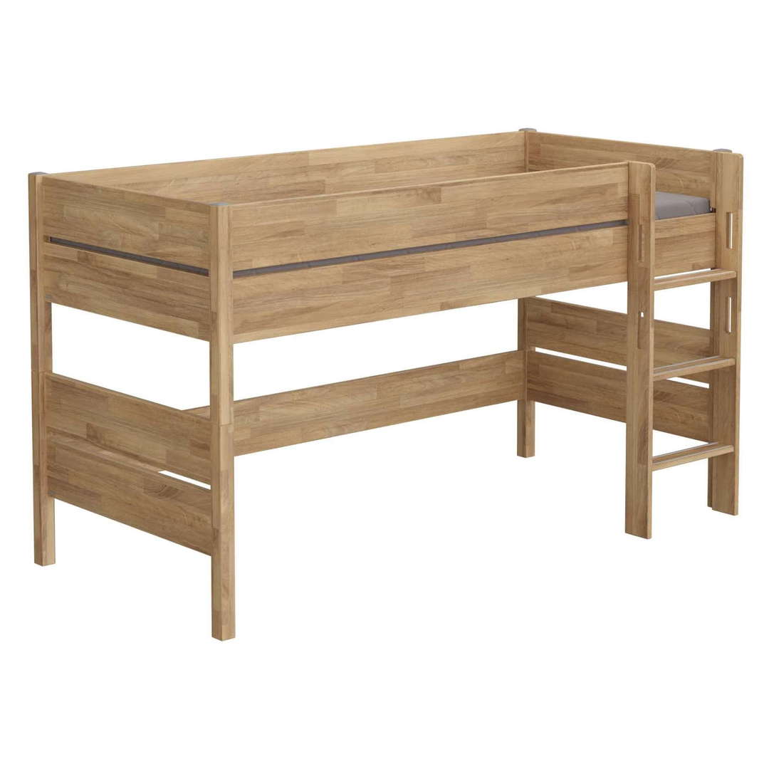 Halbhohes Bett Sten Holz, mit gerader Leiter 1