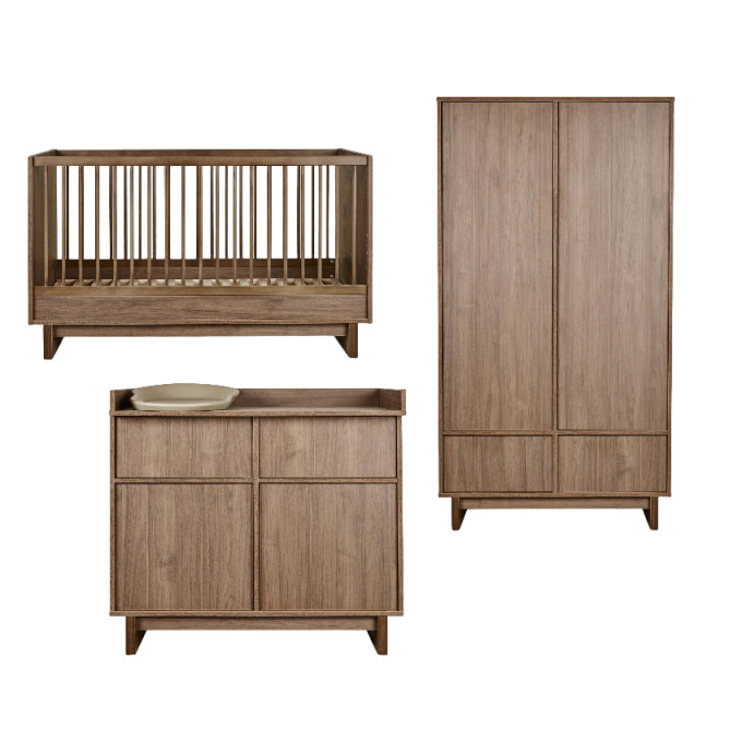 Babyzimmer Kyo Set 3-teilig  Walnut