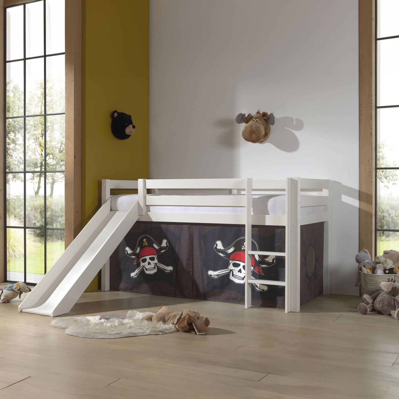 Halbhohes Bett Caribian Pirate mit Rutsche Weiss #2