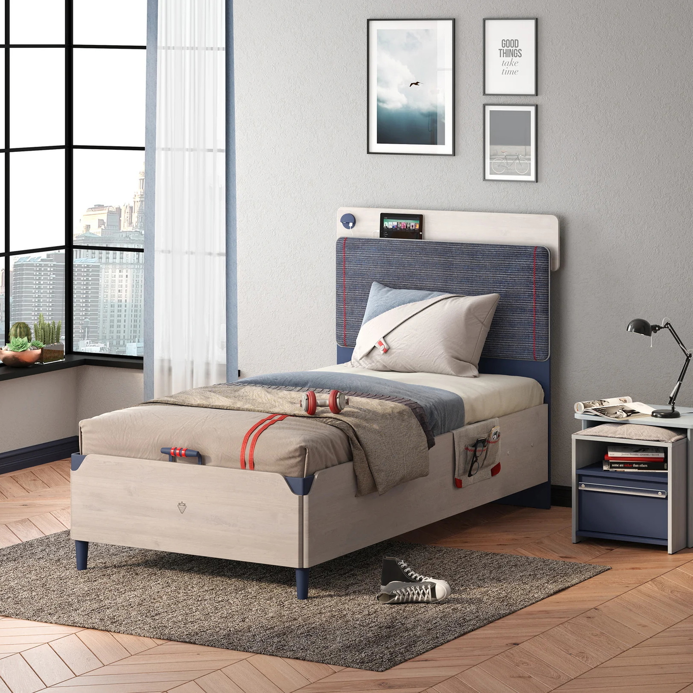 Bett Trio mit Stauraum, Line, 100 x 200 cm #2