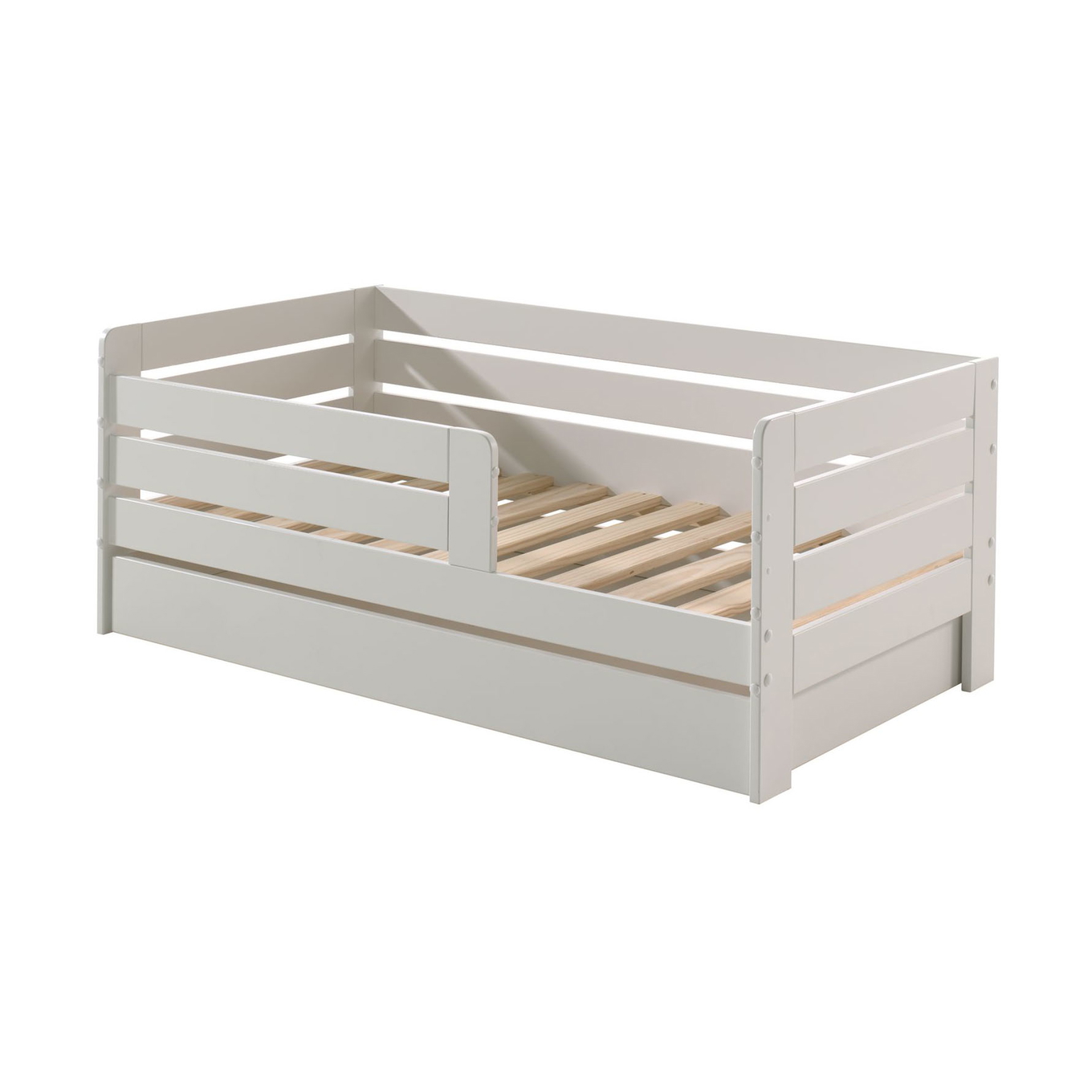 Juniorbett Peuterbed B 70 x 140 cm inkl. Ausziehkasten Weiss