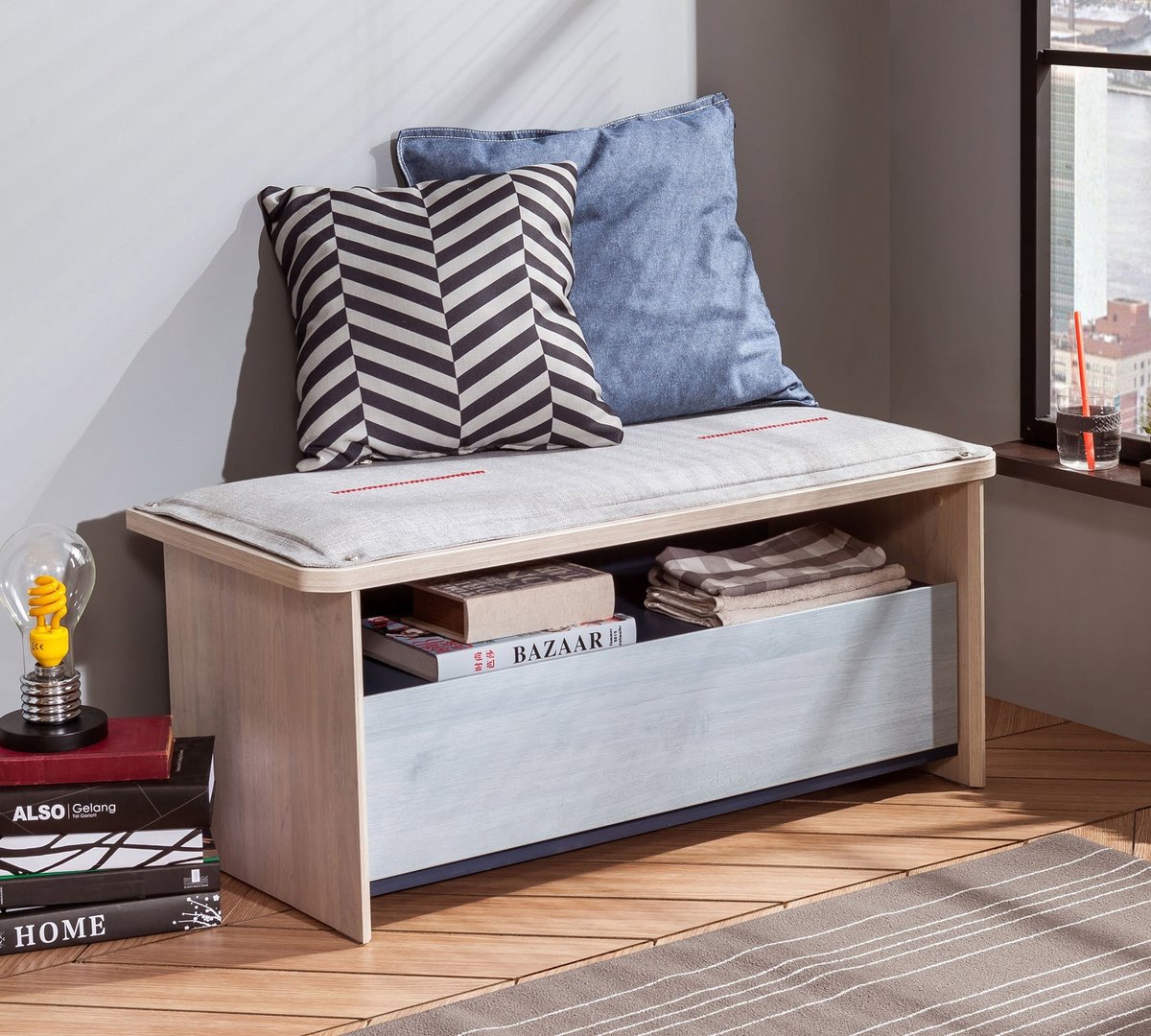 Hocker Trio mit Schublade 3