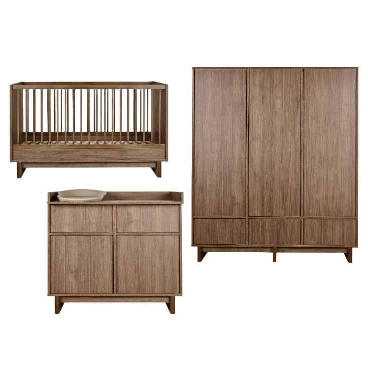 Babyzimmer Kyo Set 3-teilig Walnut