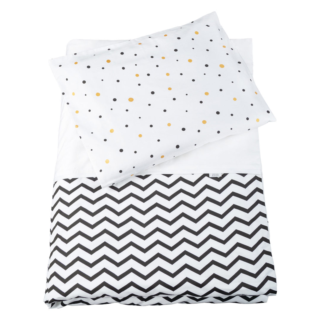 Baby Bettwäsche Golden Points & Zig Zag