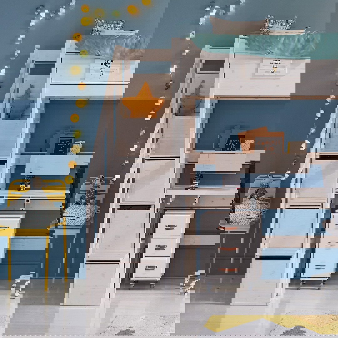 Treppe Lifetime für Etagen- und Hochbetten Weiss lasiert #2