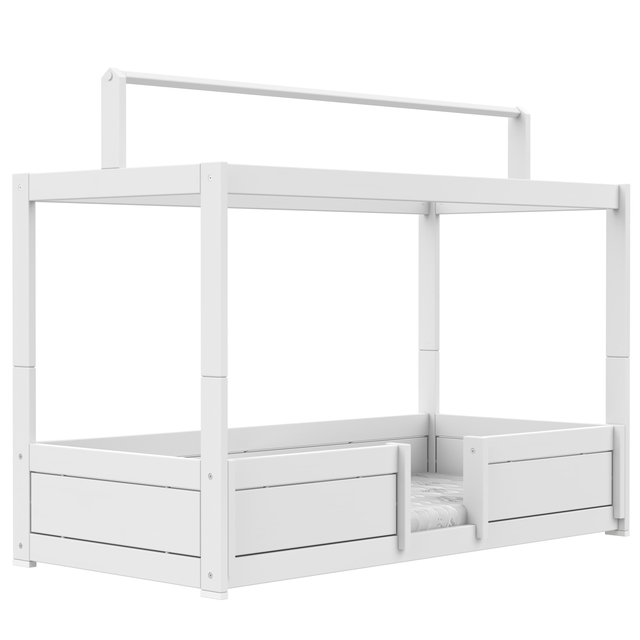 4 in 1 Bett mit Dachkonstruktion Deluxe Lattenrost, Weiss
