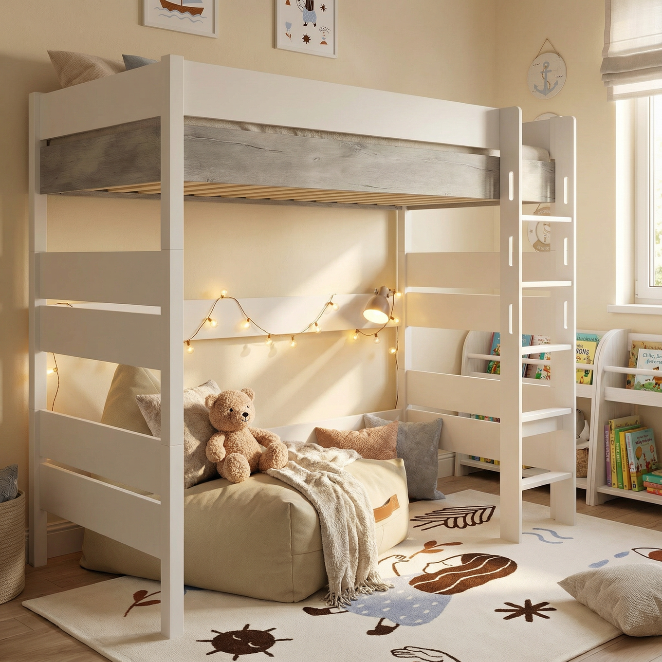 Hochbett Kira Nautik mit gerader Leiter, 120 x 200 cm #2