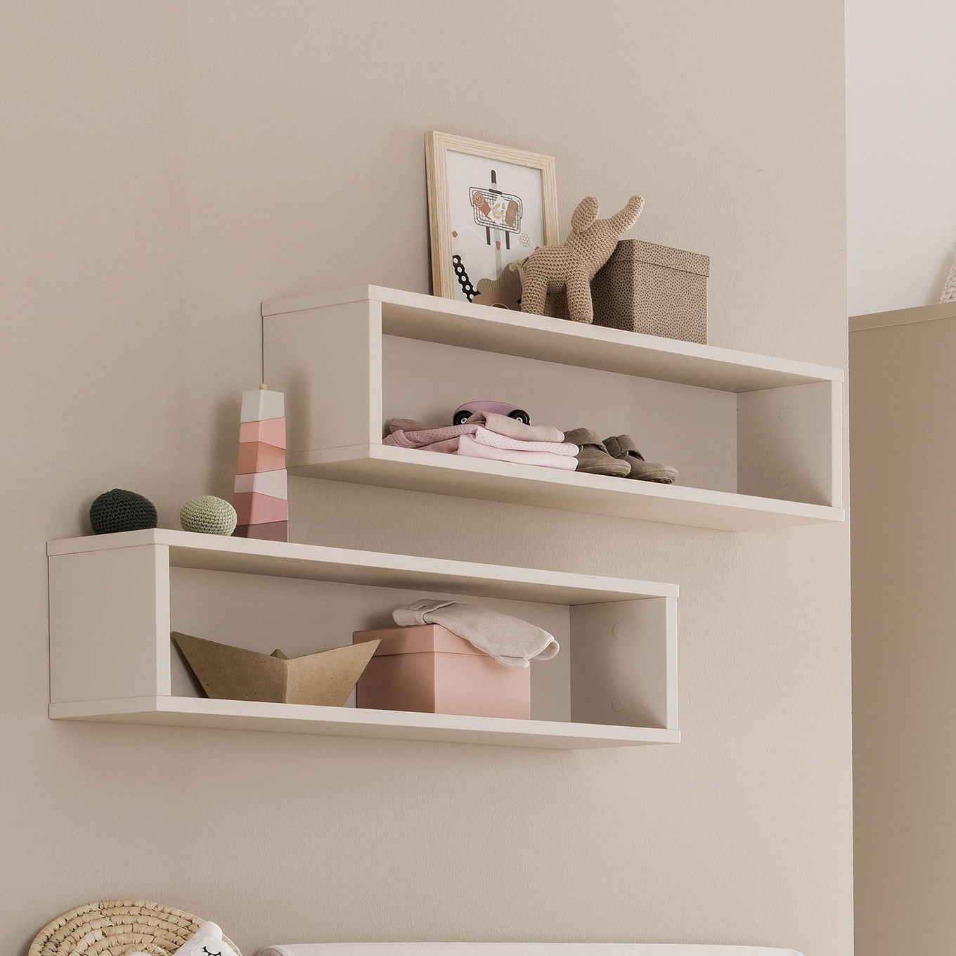 Wandregal Rechteckig Lang Beige #2