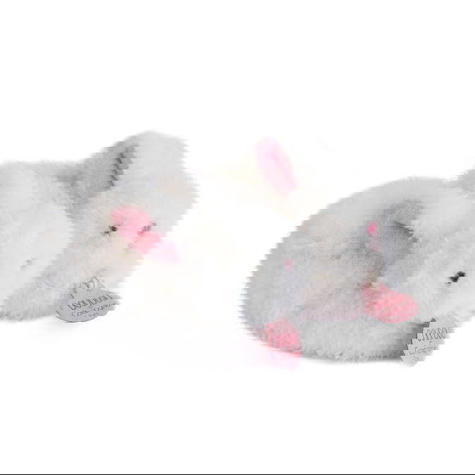 Füsslinge mit Rassel Bonbon Hase Rosa 3