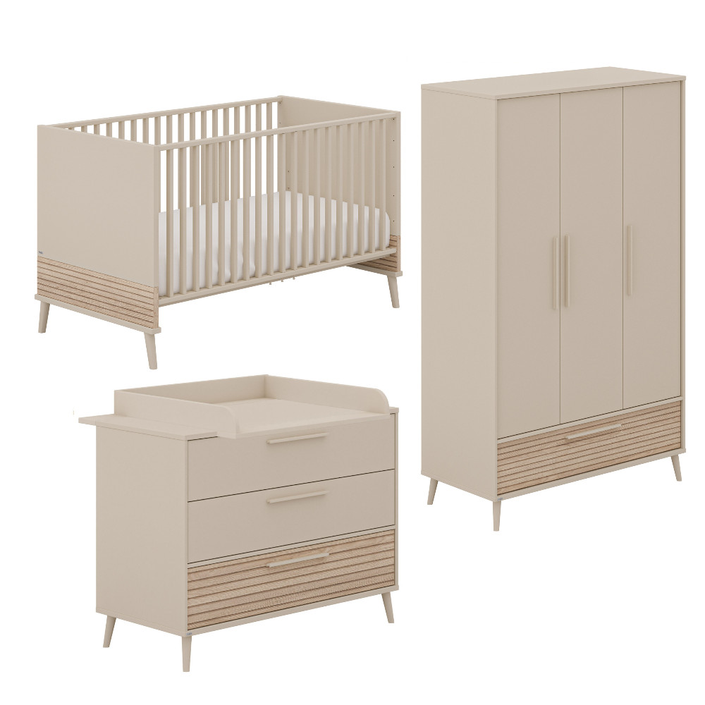 Babyzimmer Eefje Set 3-teilig Groovy Oak