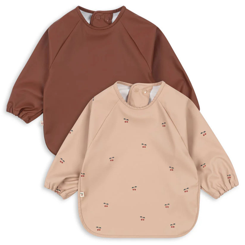 Lätzchen mit Ärmeln 2er Set Cherry