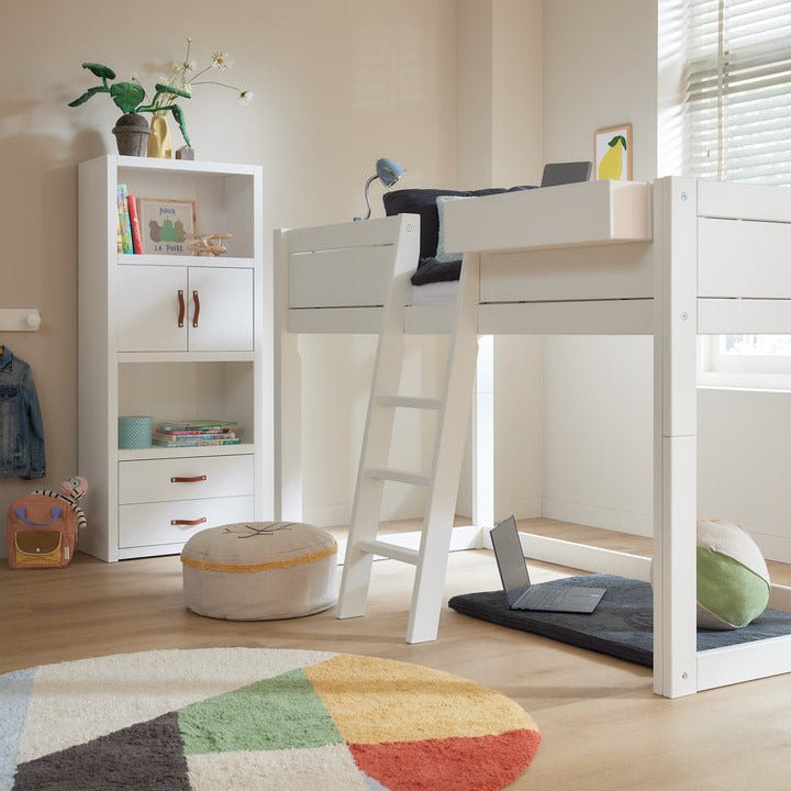 4 in 1 Bett mit Dachkonstruktion Deluxe Lattenrost, Weiss lasiert 3