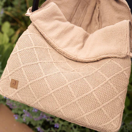 Fusssack für Babyschale Check Knit Biscuit 5