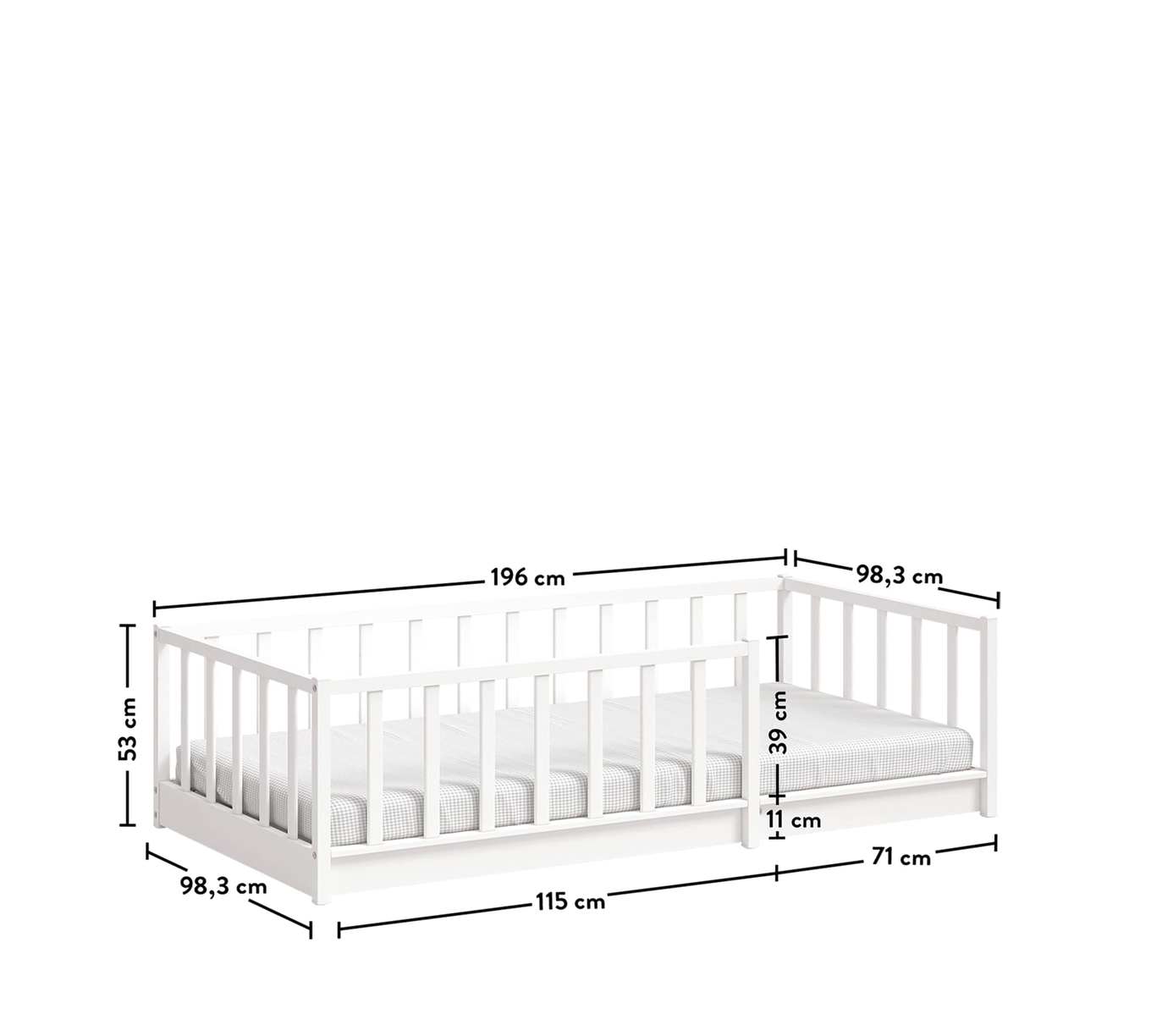 Bett Montes 90x190cm Weiss 8