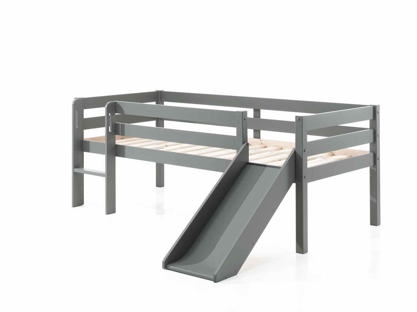 Bett Pino mit Rutsche inkl. Hängeablage Grau 4