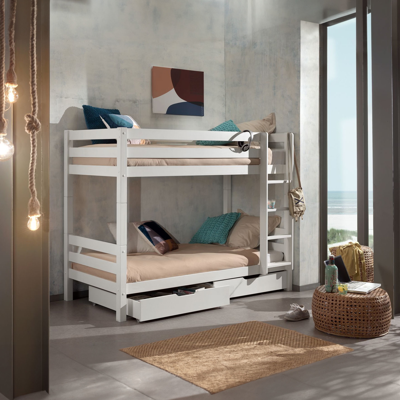 Etagenbett Pino Hoch inkl. Schubladen Weiss #2