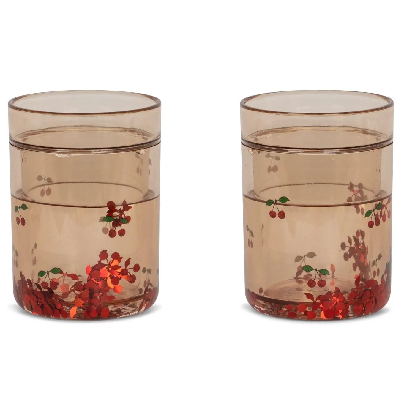 Becher 2er Set Cherry mit Glitzer
