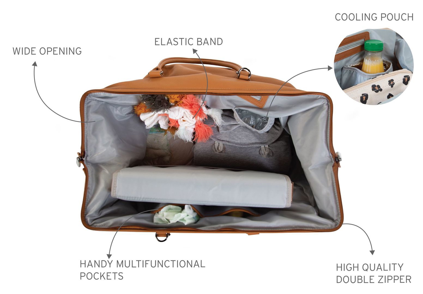 Mommy Bag Lederlook Braun 8