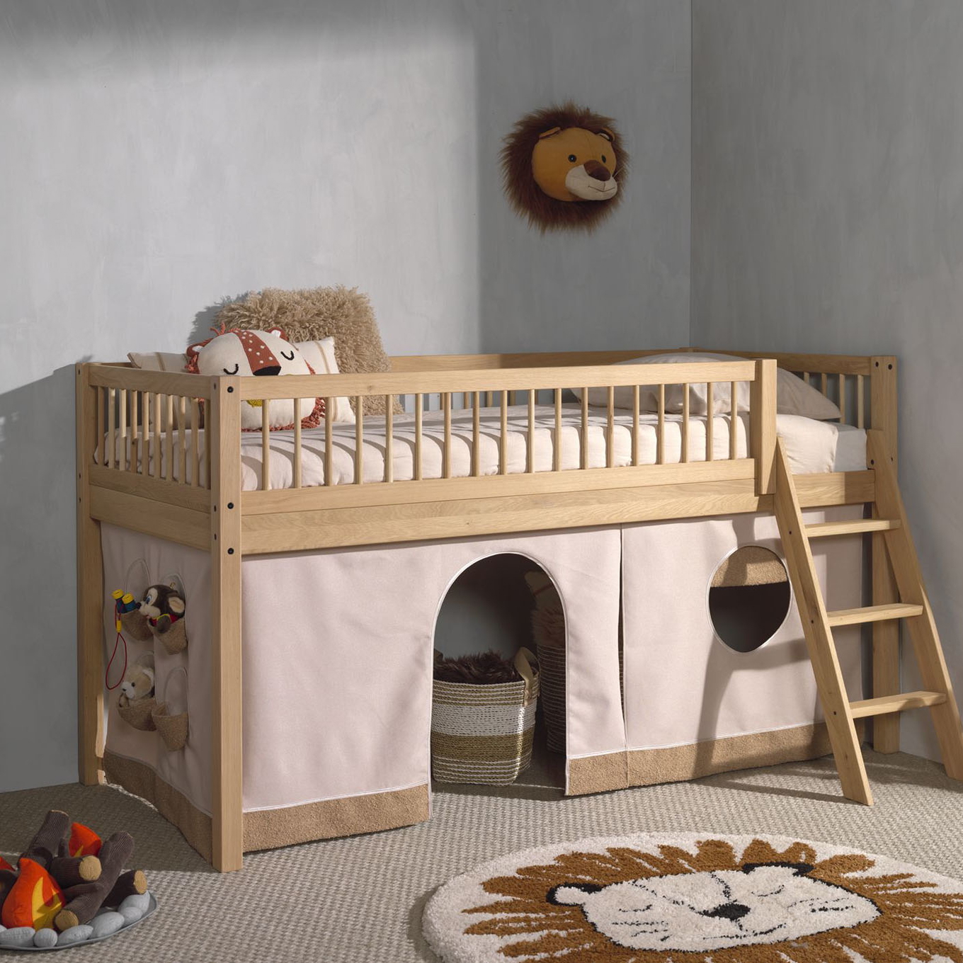 Hochbett Forrest inkl. Spielvorhang Holz 4