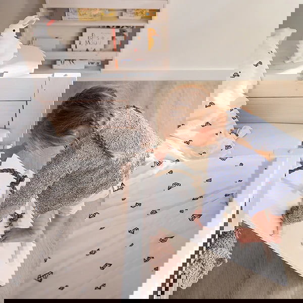 Laufplanke mit Tau für Kojenbett Weiss lasiert #2