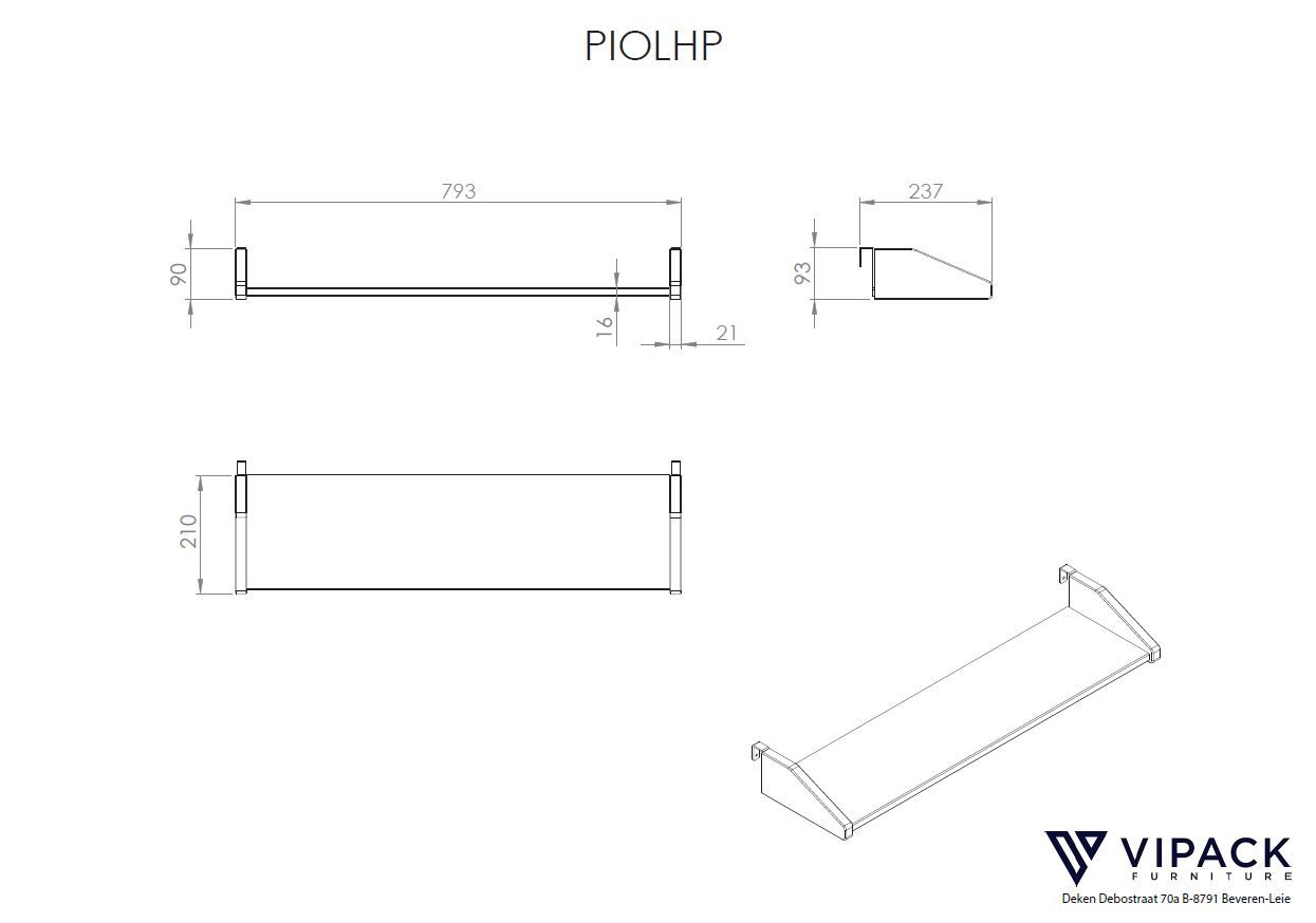 Hängeablage Pino Grau 3