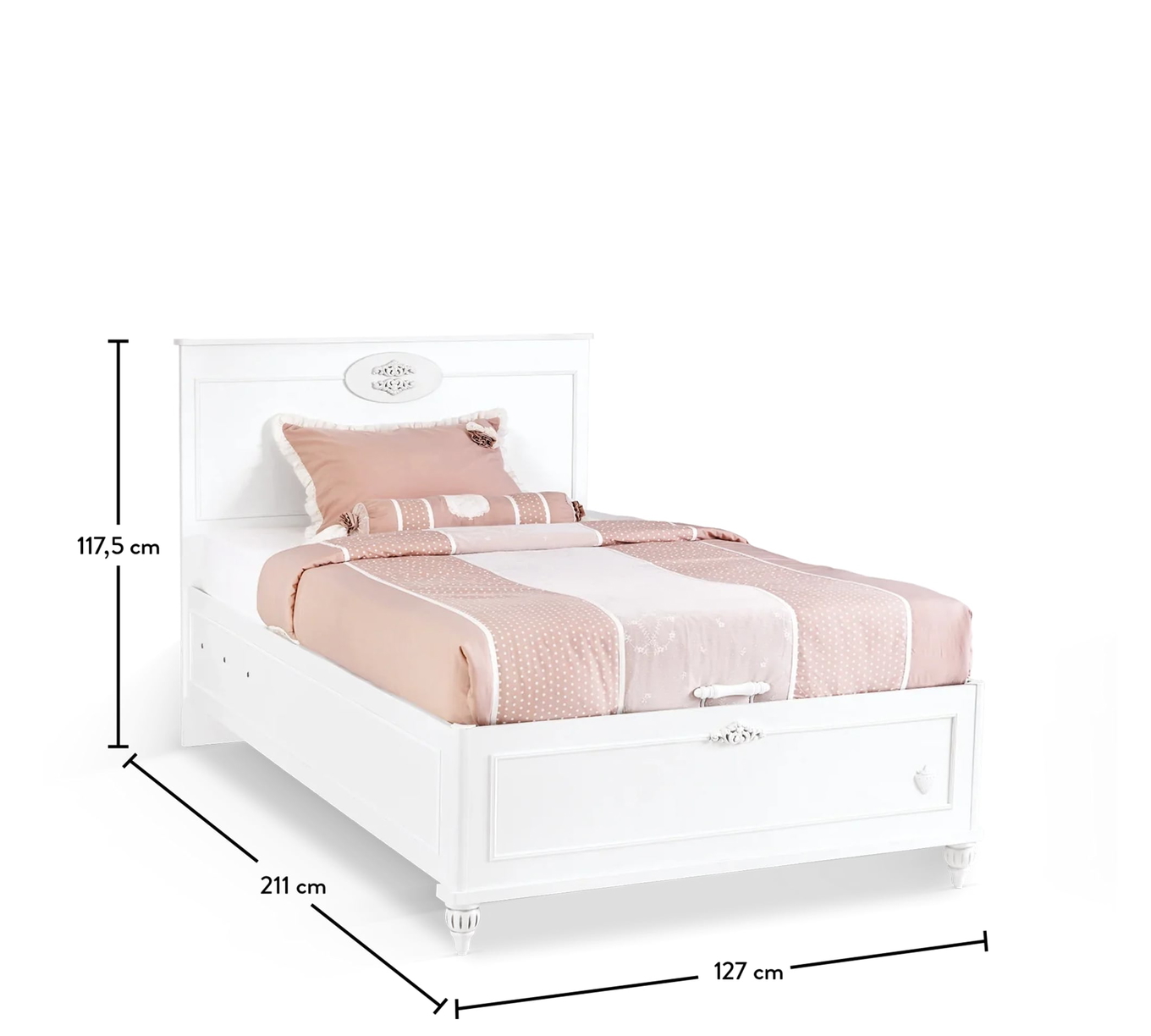 Bett Romantica mit Stauraum, 120 x 200 cm 5