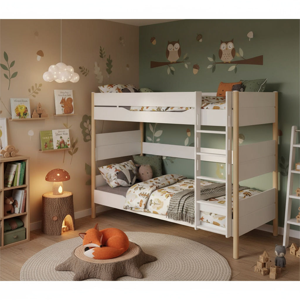 Etagenbett Ylvie Birke, mit gerader Leiter, 90 x 200 cm 5