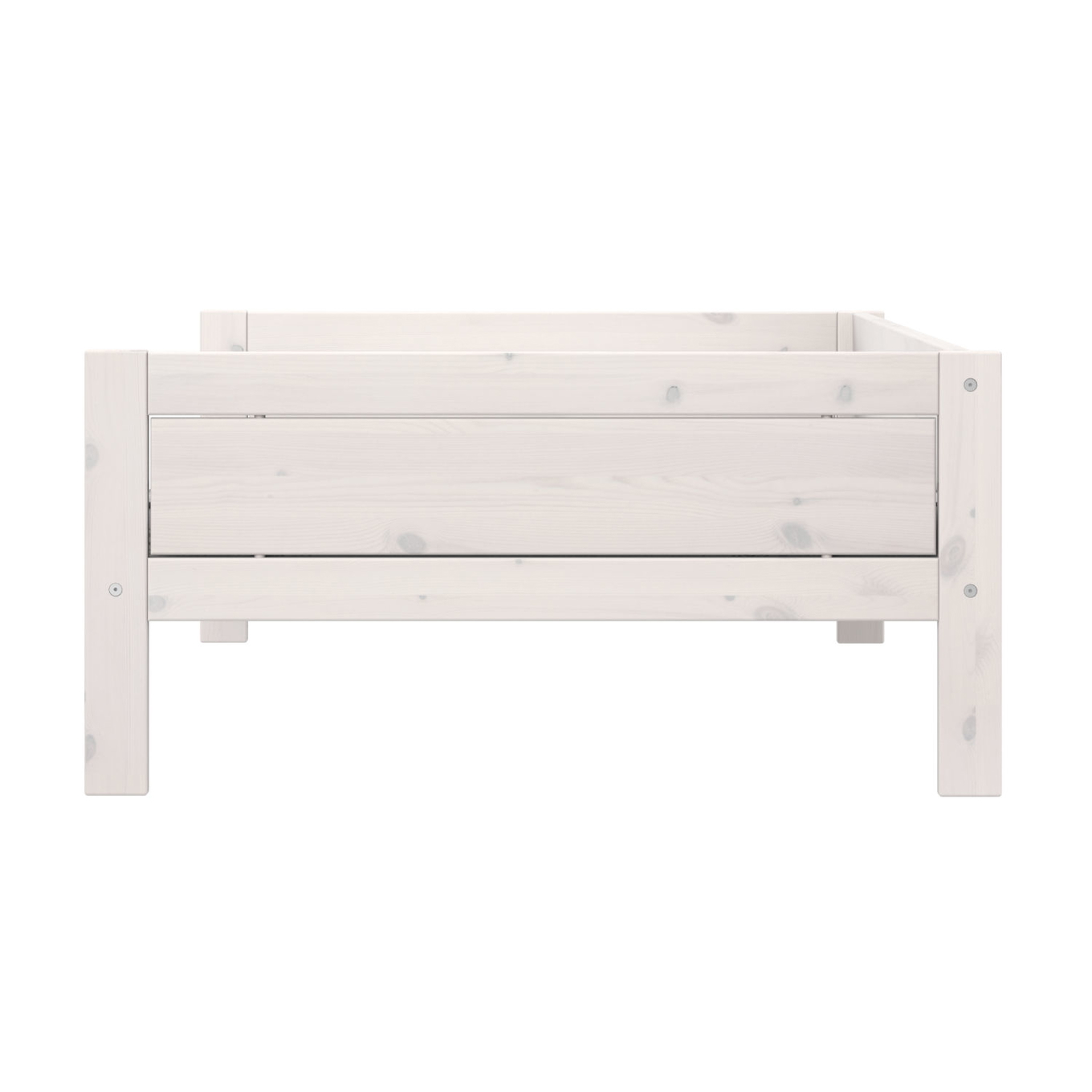 Basisbett 120 Lifetime Deluxe Lattenrost, Weiss lasiert 4