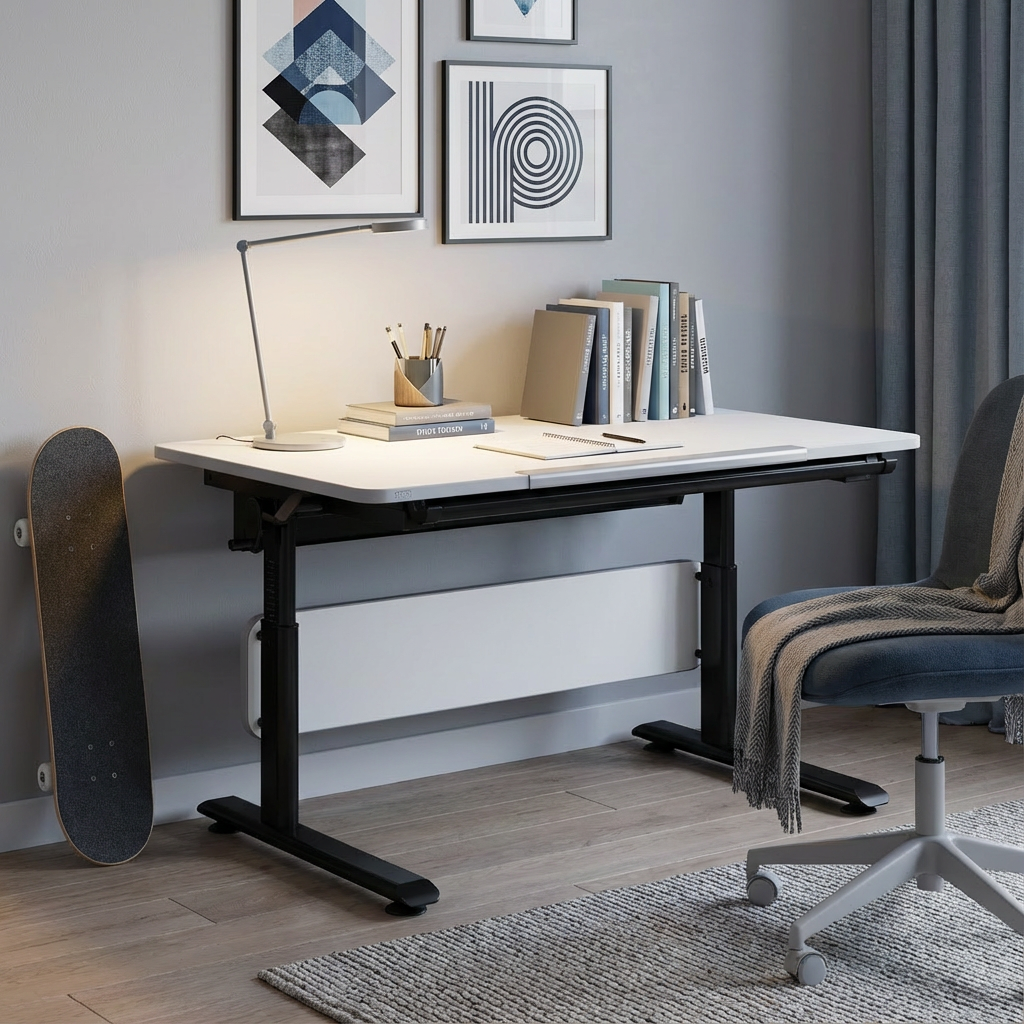 Schreibtisch Diego 120 Schwarz Weiss 3