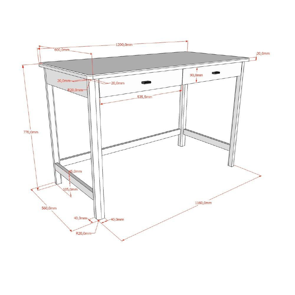 Schreibtisch Forrest Weiss 4
