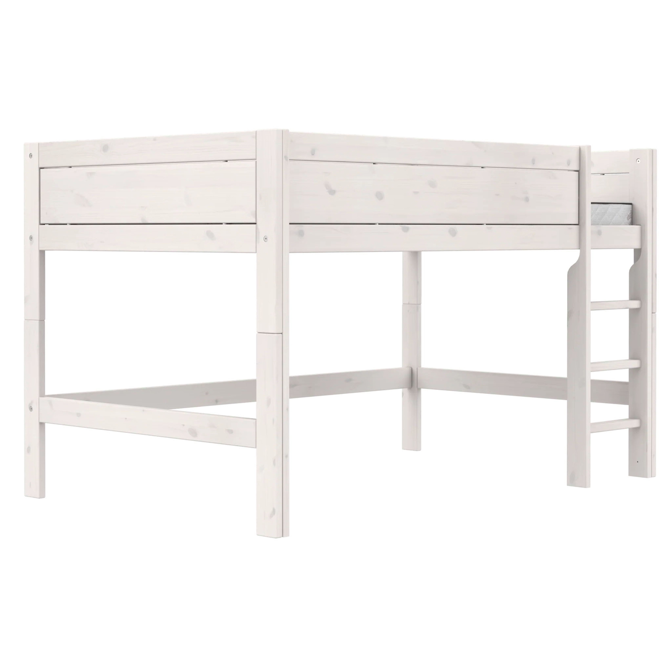 Halbhohes Bett Lifetime 120 Deluxe Lattenrost, Weiss lasiert