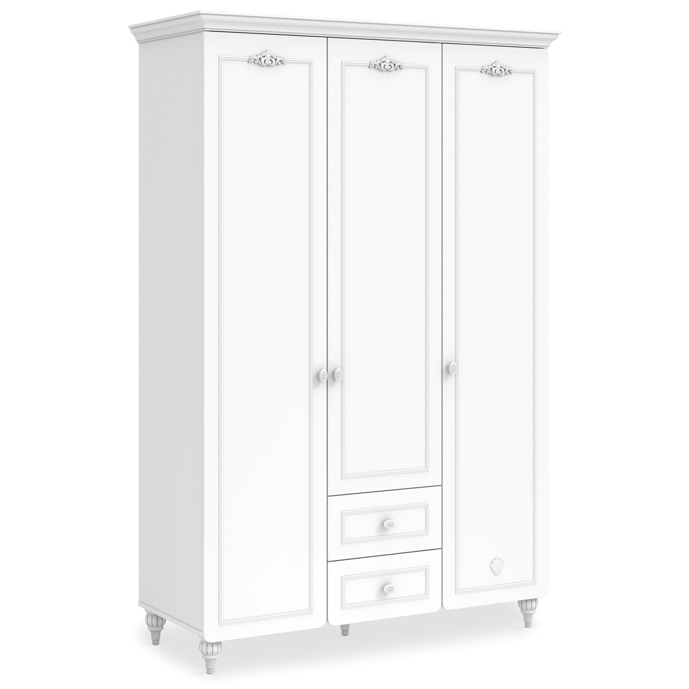 Kleiderschrank Romantic  mit Schubladen, 3-türig