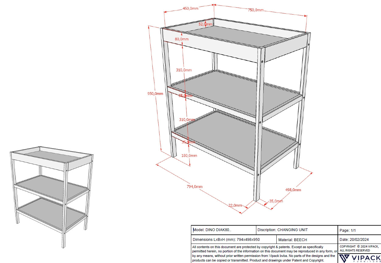 Wickeltisch Dino Anthrazit 4