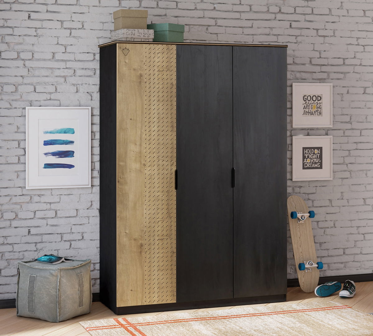 Kleiderschrank Black 3-türig #2