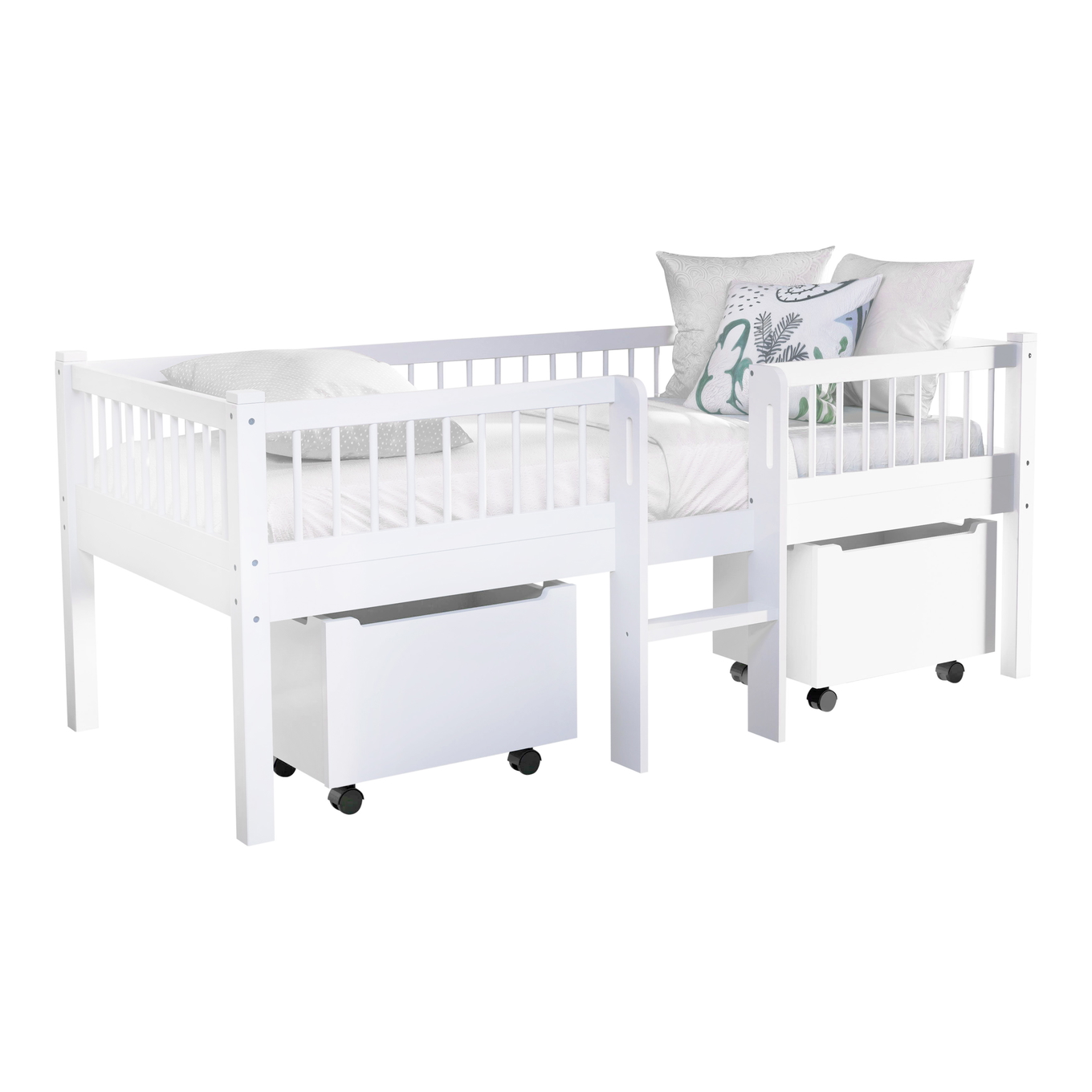 Halbhohes Bett Forrest mit Leiter 3-teilig Set