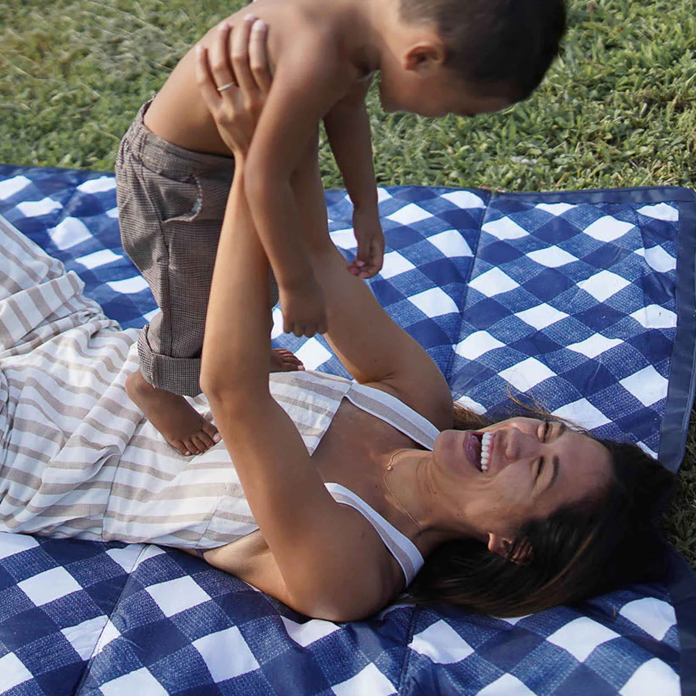 Picknick-Decke Navy Plaid 152 x 152 cm #2