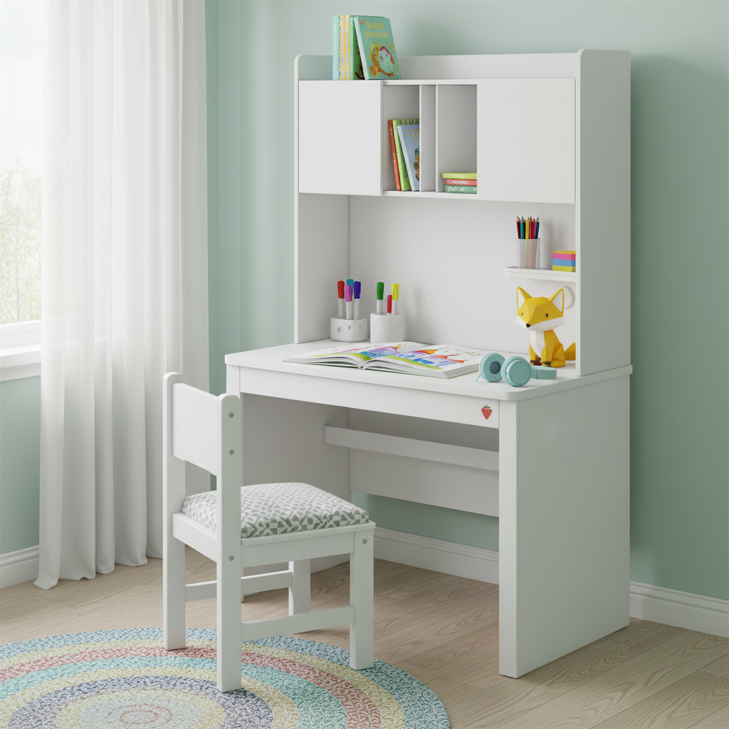 Schreibtisch Varia White Klein mit Aufsatz 4