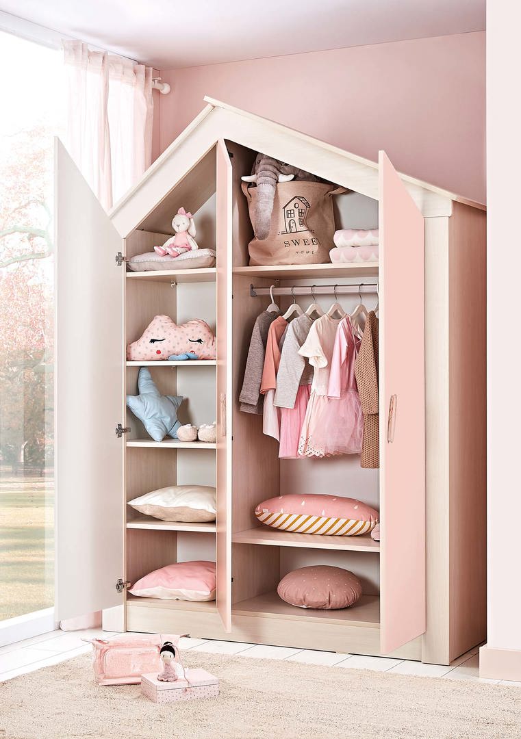 Kleiderschrank Pink House 3-türig von Caploonba