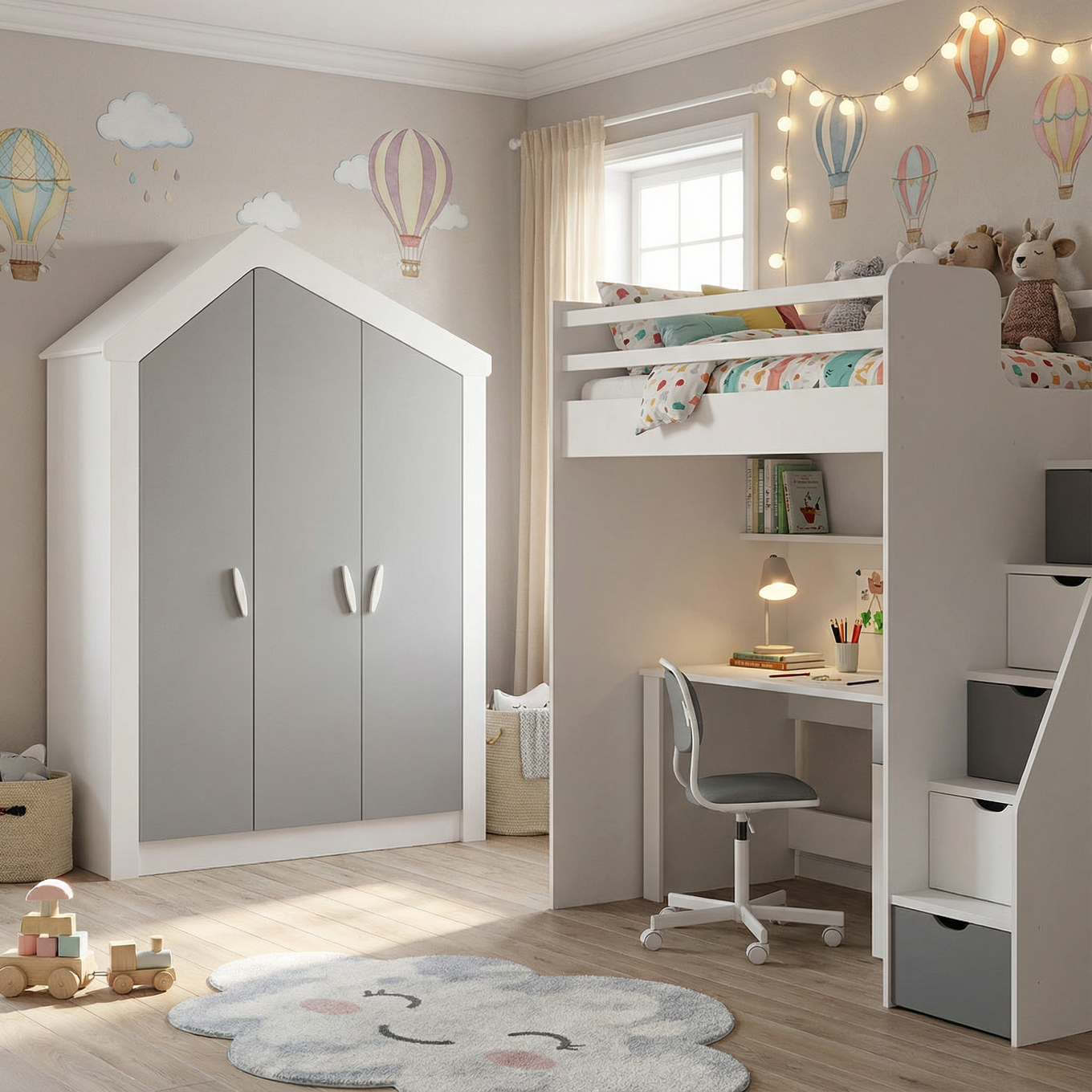 Kleiderschrank My House Weiss, 3-türig 6