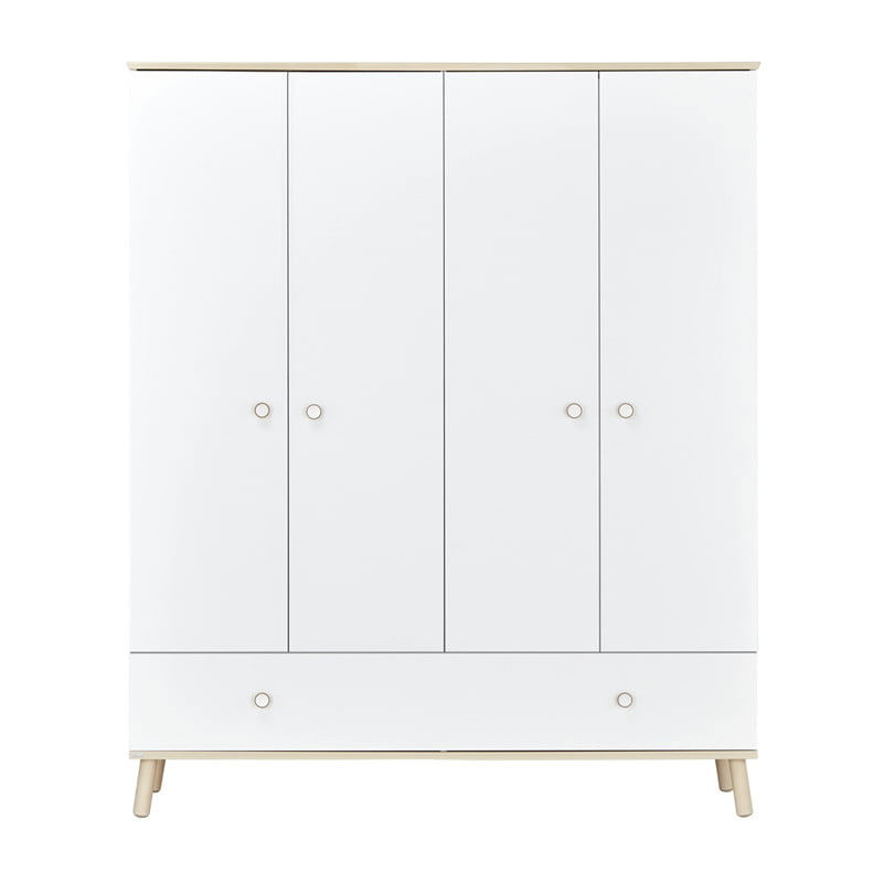 Kleiderschrank Ylvie 4-türig Weiss