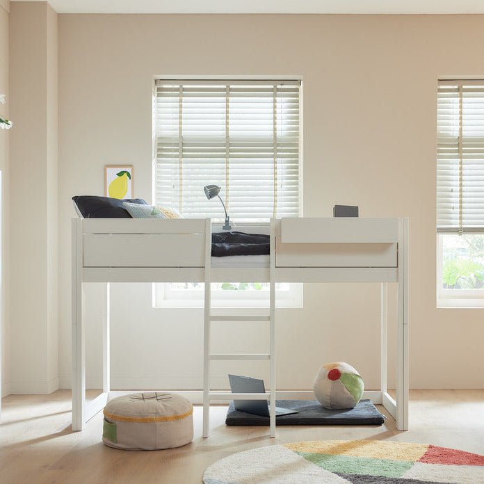 4 in 1 Bett mit Dachkonstruktion Deluxe Lattenrost, Weiss lasiert 4