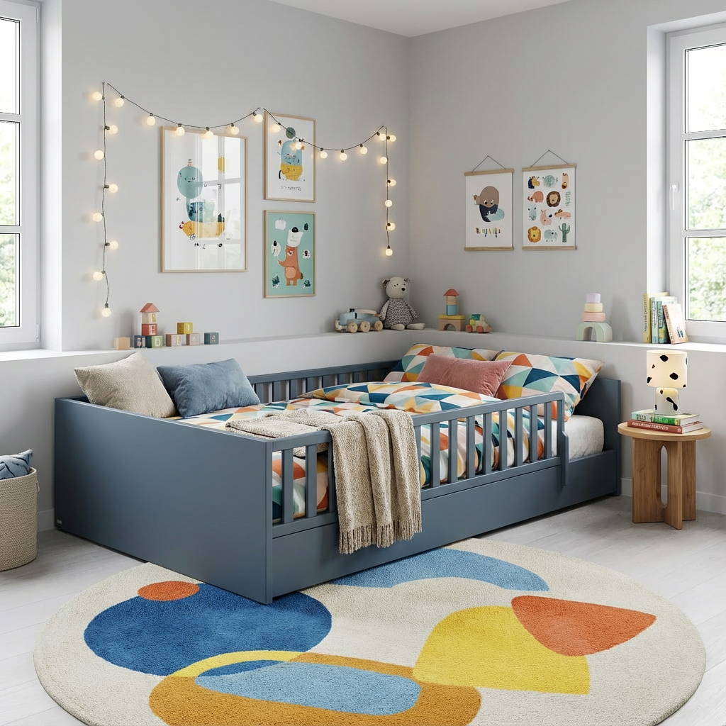 Bett Little Flo Blau, 120 x 200 cm #2