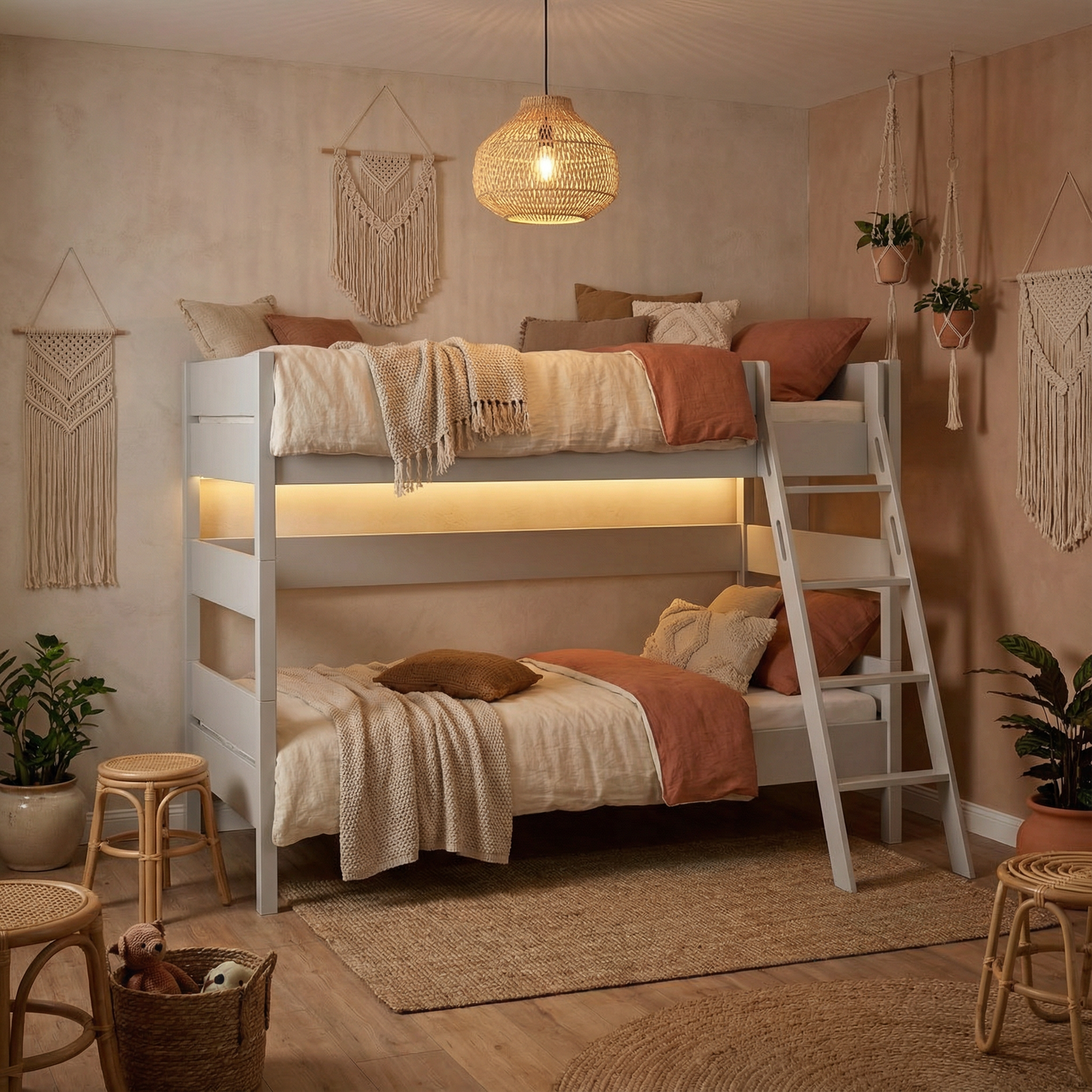 Etagenbett Tiago Grau, mit Schrägleiter, 120 x 200 cm 3