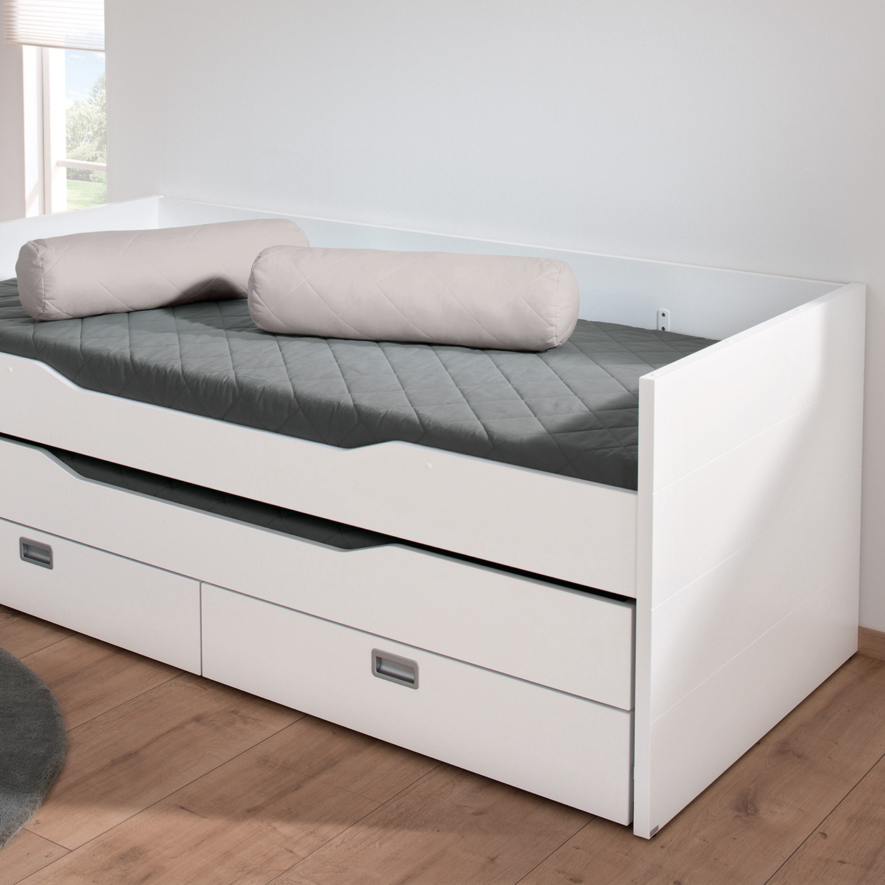 Kissenrolle aus Baumwolle Taupe