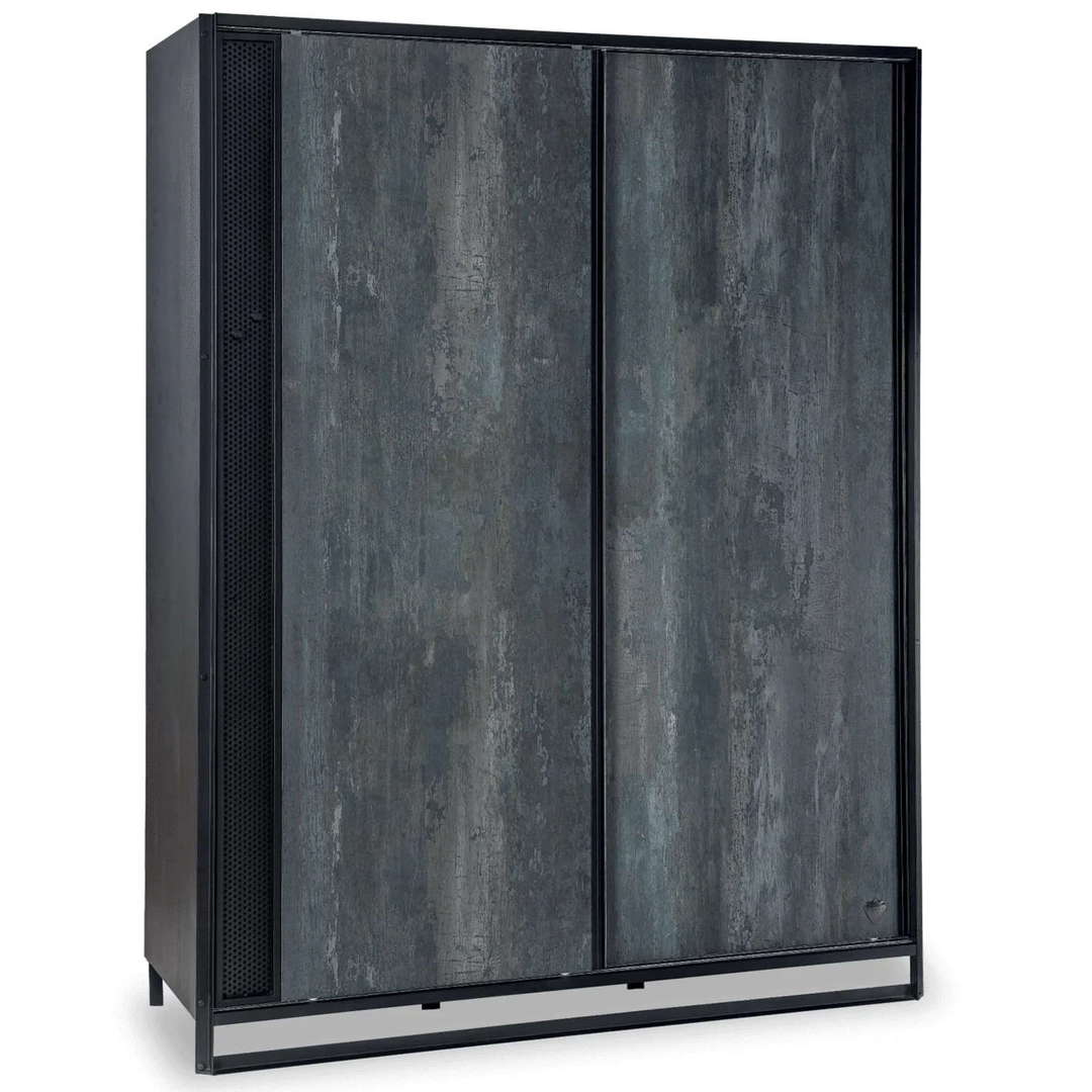Kleiderschrank Dark Metal mit Schiebetür