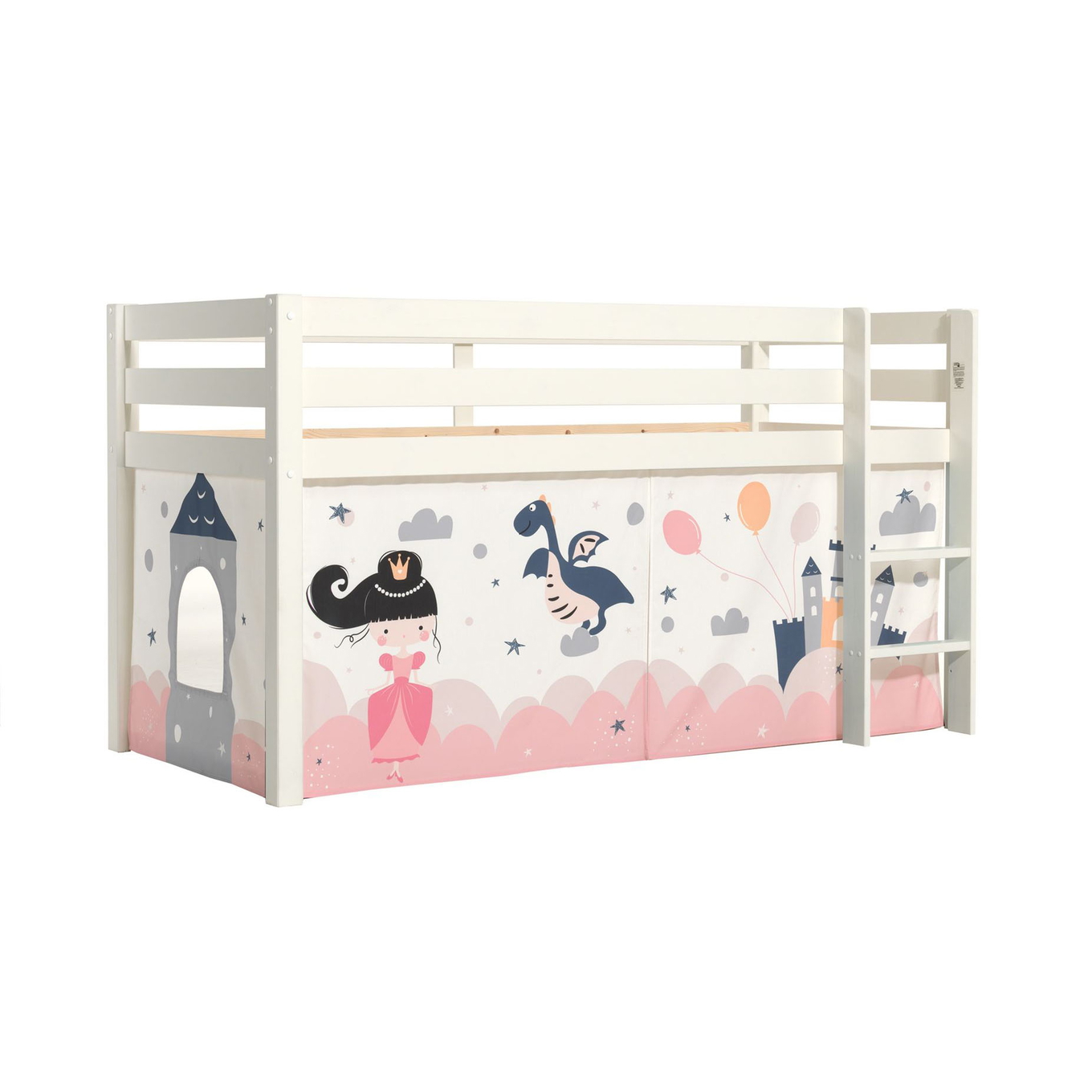 Halbhohes Bett Princess Sophie Weiss
