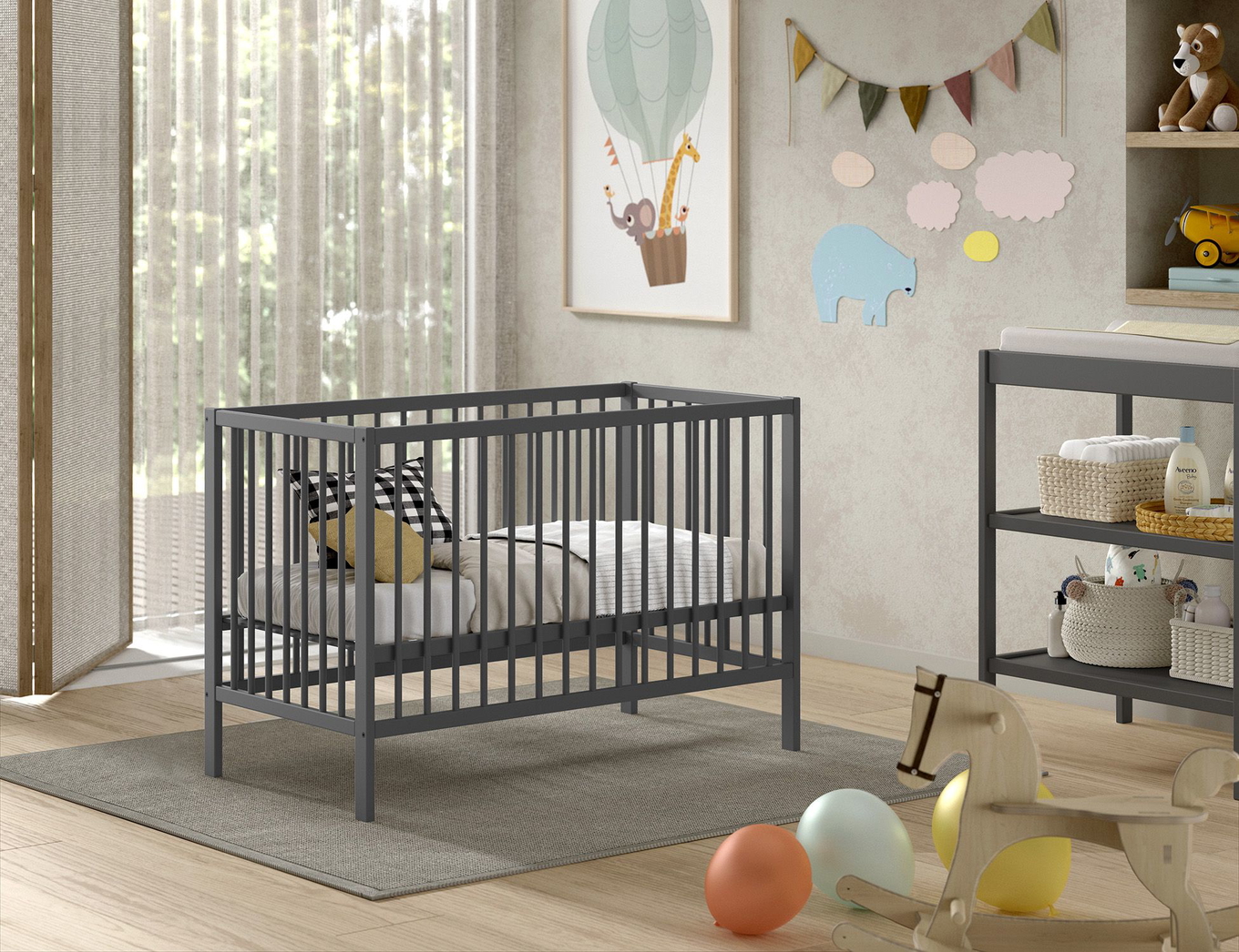 Babybett Dino 60 Anthrazit 3