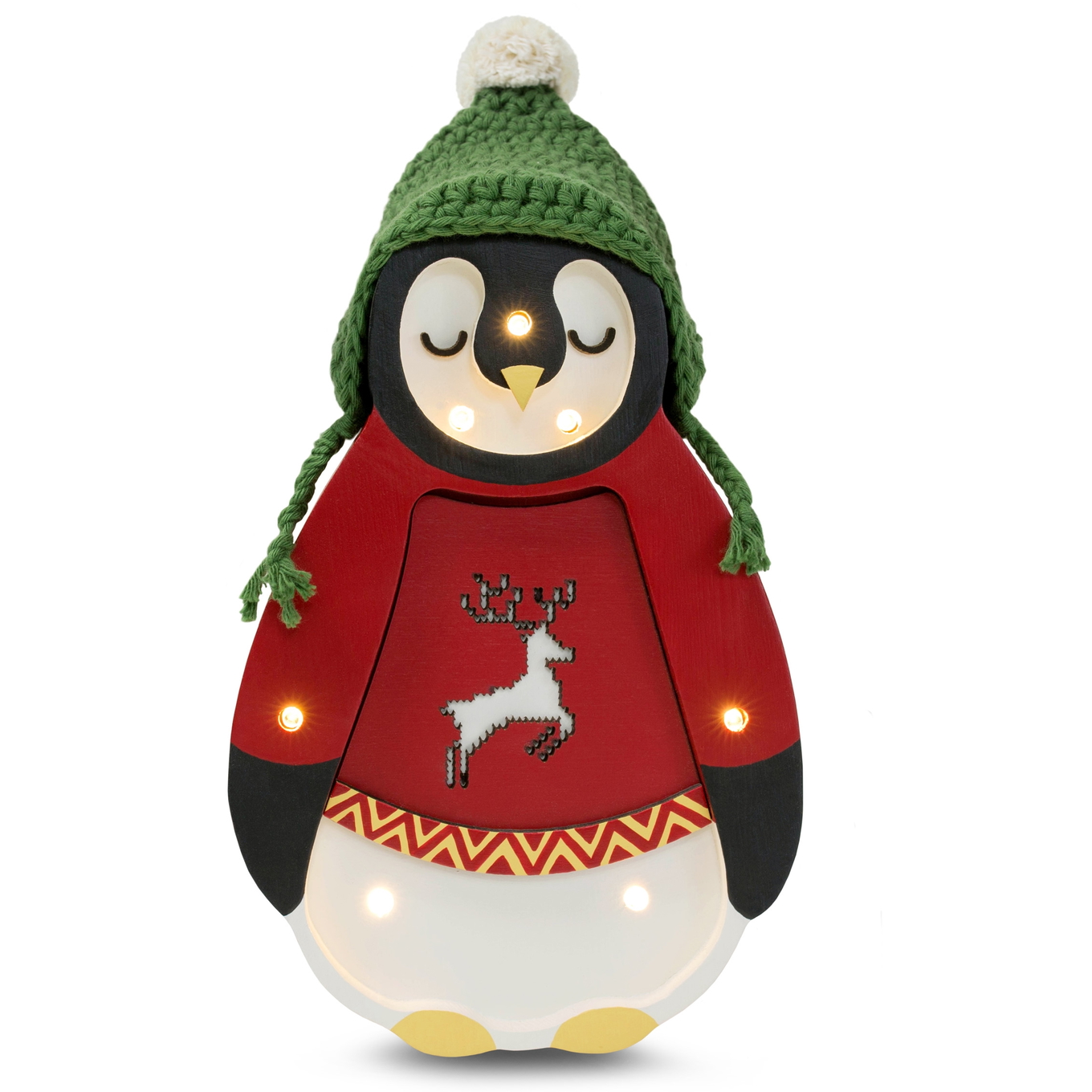 Nachtlampe Pinguin Christmas Edition Rot