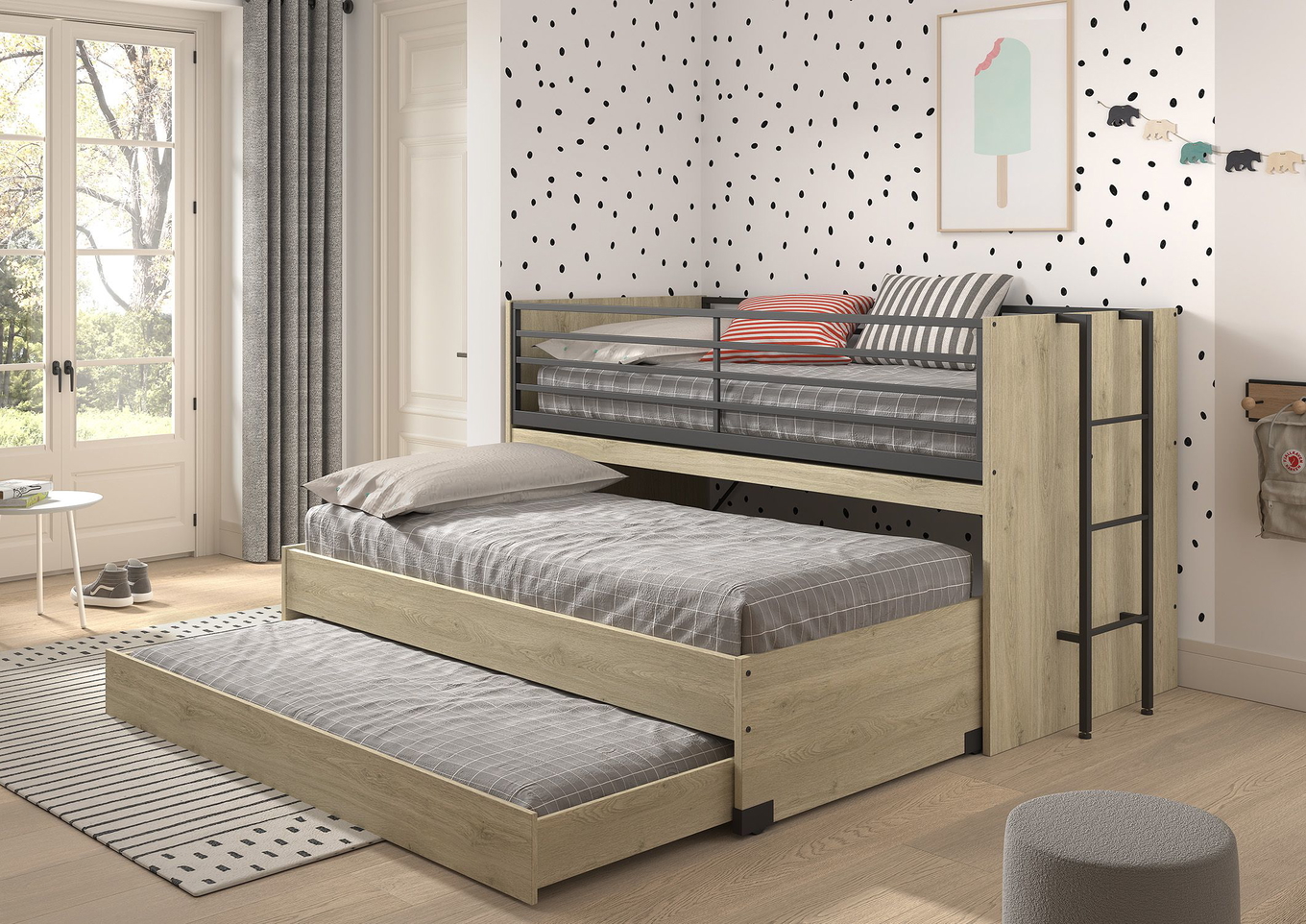 Etagenbett Sam mit viel Funktion Holz 4