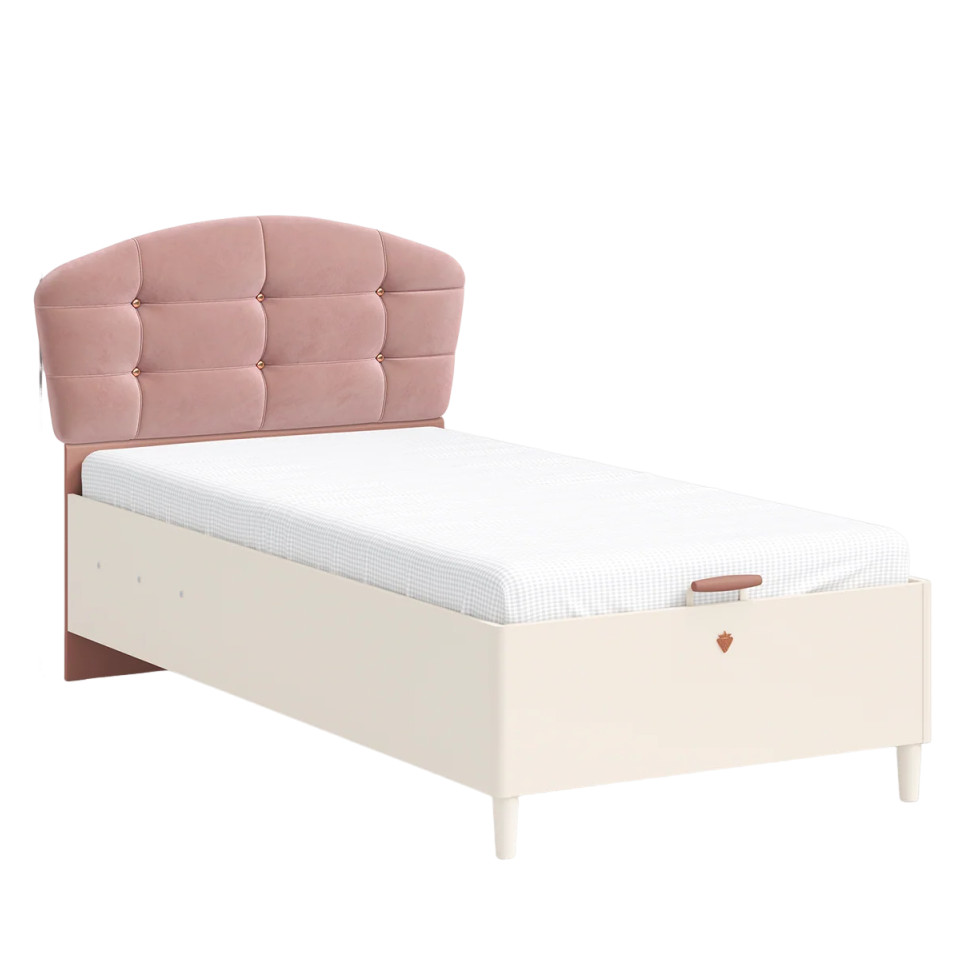 Bett Elegance mit Kopfteil rund, mit Stauraum, 100 x 200 cm